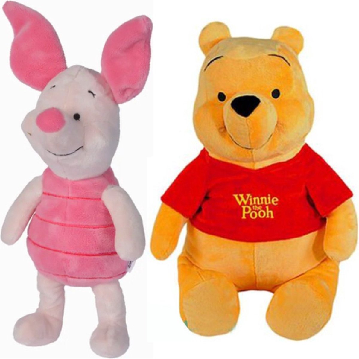 Winnie de Poeh Pluche Knuffel 35 cm + Knorretje Pluche Knuffel 38 cm Set [Winnie the Pooh Beer Plush Toy | Speelgoed Knuffeldier knuffelbeer voor kinderen jongens meisjes | Friends: Tijgetje - Iejoor/Eeyore - Piglet]